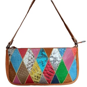 Python Snakeskin Textured Shoulder Bag Pattern