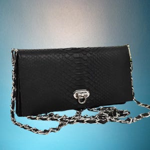 Elegante Schlangenleder Clutch Bag mit Reißverschluss und Geschenk für Mutter