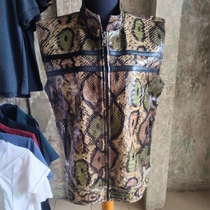 Genuine Python Snakeskin Motorcycle Leather Vest 9