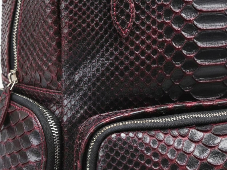 Luxury Genuine Python Snakeskin Backpack: Handmade Real Leather Bag for ...