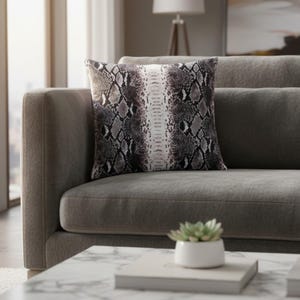 Genuine Python Snakeskin Sofa Cushion Covers: Exotic Leather Throw Pillow Living Room Decor