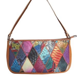 Python Snakeskin Textured Shoulder Bag Pattern