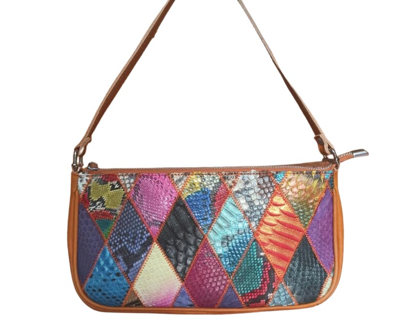 Python Snakeskin Textured Shoulder Bag Pattern