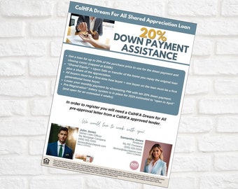 CalHFA Flyer Brochure, Loan Officer, Real Estate Marketing Template Canva Template Realtor Flyer, Real Estate Agent, Local Mortgage Broker