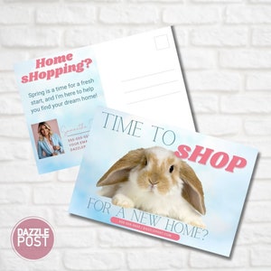 Ostern Frühling Postkarten, Makler Frühling Postkarten, Grundbesitz Marketing, Grundhaltung und Landwirtschaft | Canva Template für Maklerkarten