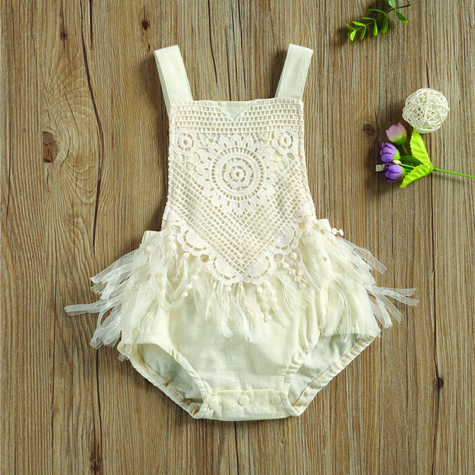 Baby Girl Boho Dress Ivory Lace Baby Romper Bohemian baby Etsy