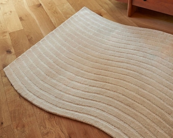 Living Room Rug 5x8 | Cream Area Rugs | Wool Rugs For Hallway Floor and Rugs 5x8, 6x9, 7x10 Rugs