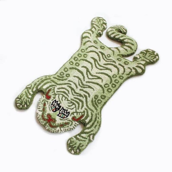 Handmade Tibetan hand tufted green Rug 100% Woolen/Tibetan leopard Rug 2x3 3x5 4x6 5x8 6x9 7x10 8x10 9x12 for living room, bedroom,kids room