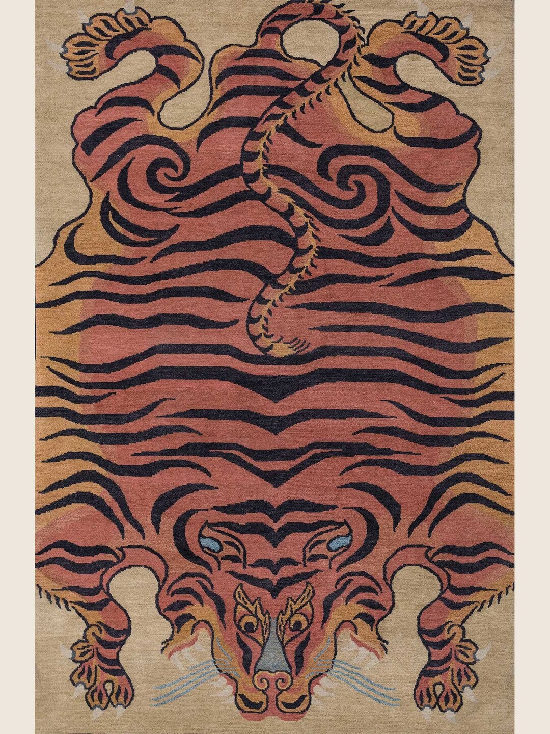 Timboon Rug Handmade Tibetan Hand Tufted Rug 100% Woolen/tibetan Tiger Rug 2x3 3x5 ...