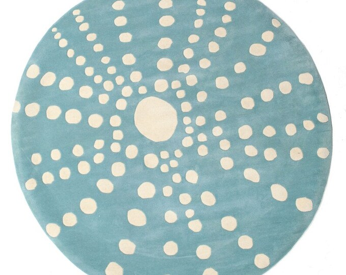 Green And White Polka Dot Round Rug main image 0