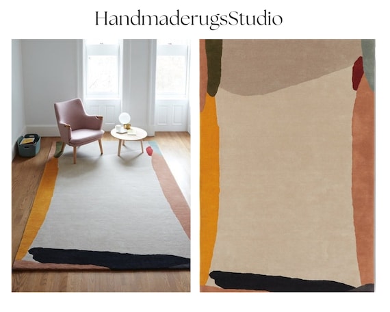 Handmade Irregular Shape Hand Tufted Rug 100% Woolen Rug 2x3 