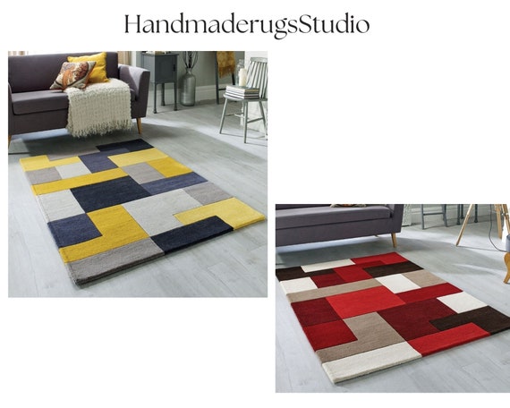 Handmade Hand Tufted Rug 100% Woolen Designer Rug 2x3 3x5 4x6