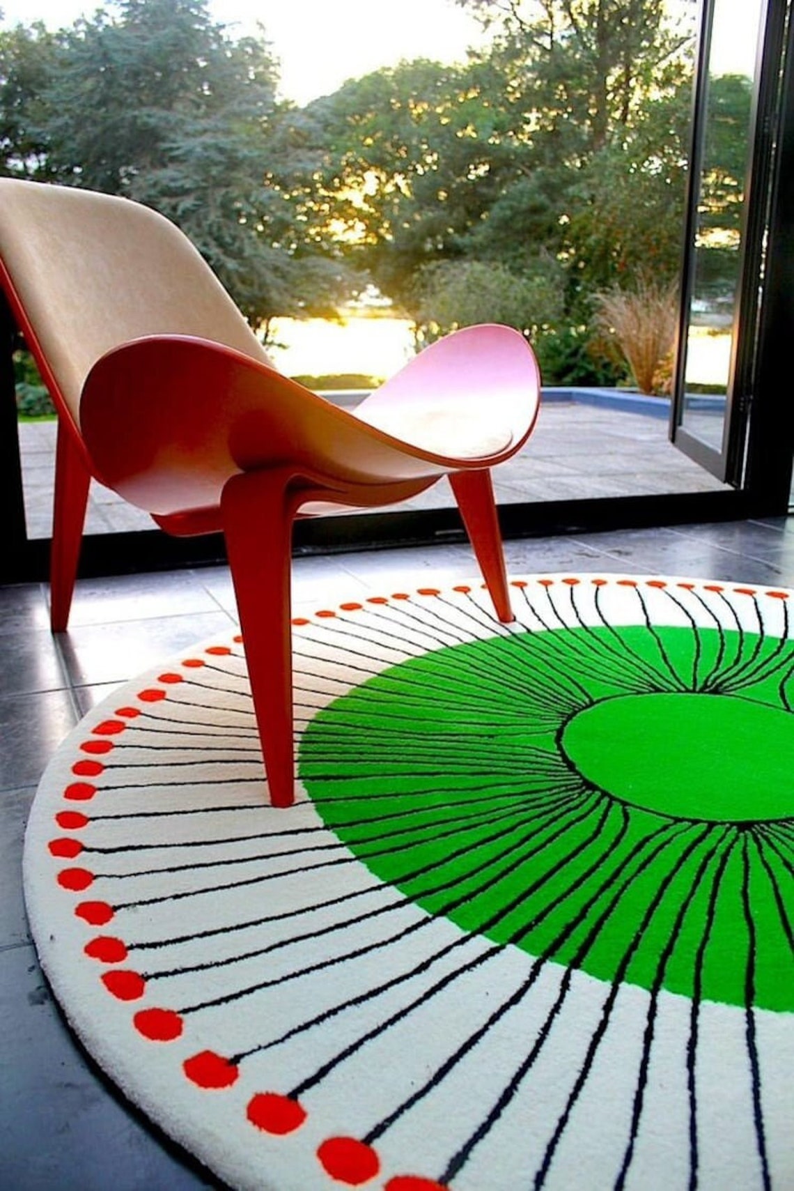 Vibrant Color Round Rug Hand Tufted Designer Round Rug Multi Etsy