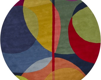 068-Round multicolor Hand-Tufted 100% Wool Area Rug for home,living room,guest room,bedroom,kids room/3ft,4ft,5ft,6ft,7ft,8ft,9ft,10ft.