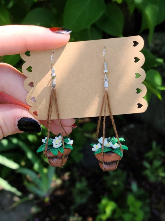 Hanging Plant Earrings Etsy