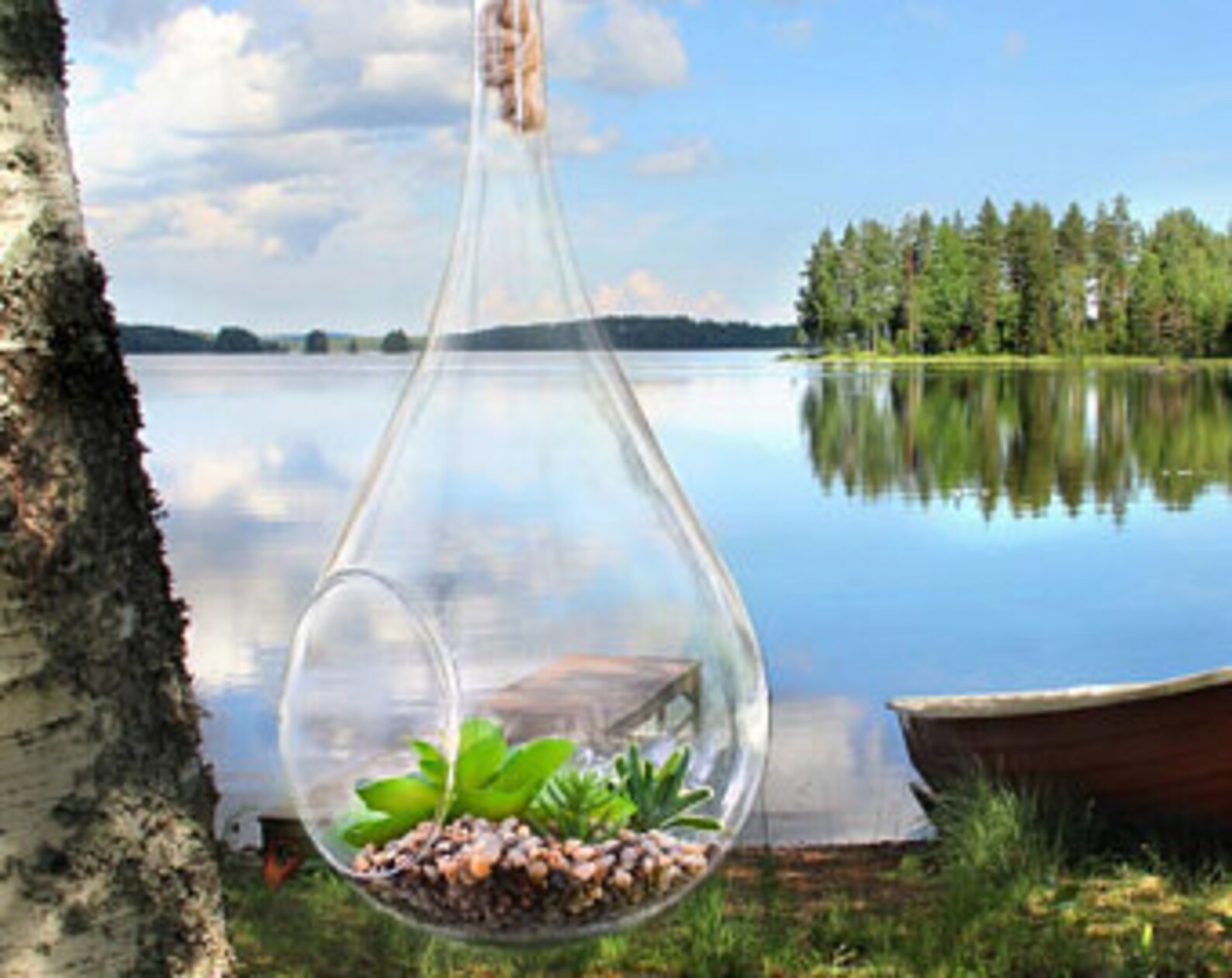 12 Hanging Teardrop Rope Terrarium Glass Rope Planter Etsy
