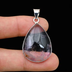Pear Amethyst Silver Pendant 925 Sterling Silver Pendant Amethyst Gemstone Handmade Silver Jewelry Amethyst Pendant For Women Gift For Her