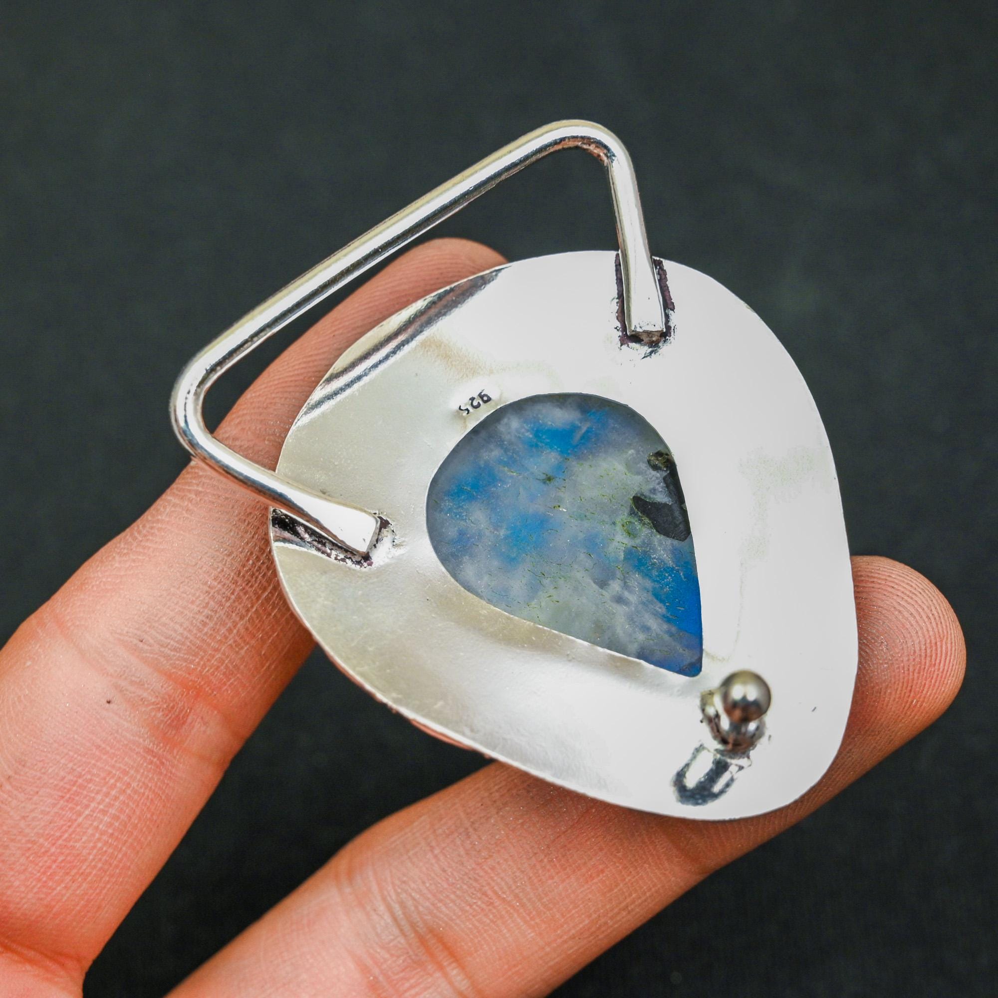 Moonstone Gemstone Belt Buckle 925 Sterling Silver Belt Buckle Moonstone Gemston Moonstone Gemstone Belt Buckle 925 Sterling Silver Belt  main image 2