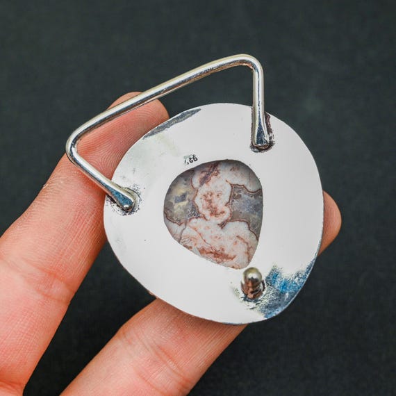 Beautiful Brown Agate Stone Sterling Silver Artisan Handmade Belt Buckle Agate Belt Buckle - Etsy main image 3