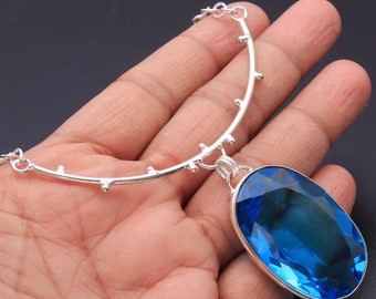 Blue Quarttz Gemstone Necklace Jewellery Woman Necklace Gemstone Jewelry Necklace Gift For Her Necklace Jewelry Unique Style Necklace