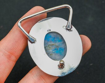 Moonstone Belt Buckle Silver Genuine Moonstone 925 Sterling  display picture 2