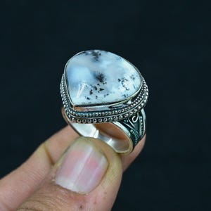 Dendritic Agate Ring, Beautiful Ring, Women Ring, 925 Silver Ring, Gemstone Ring, Handmade Ring, Dendritic Agate Gift For Mom, NEW Year Gift