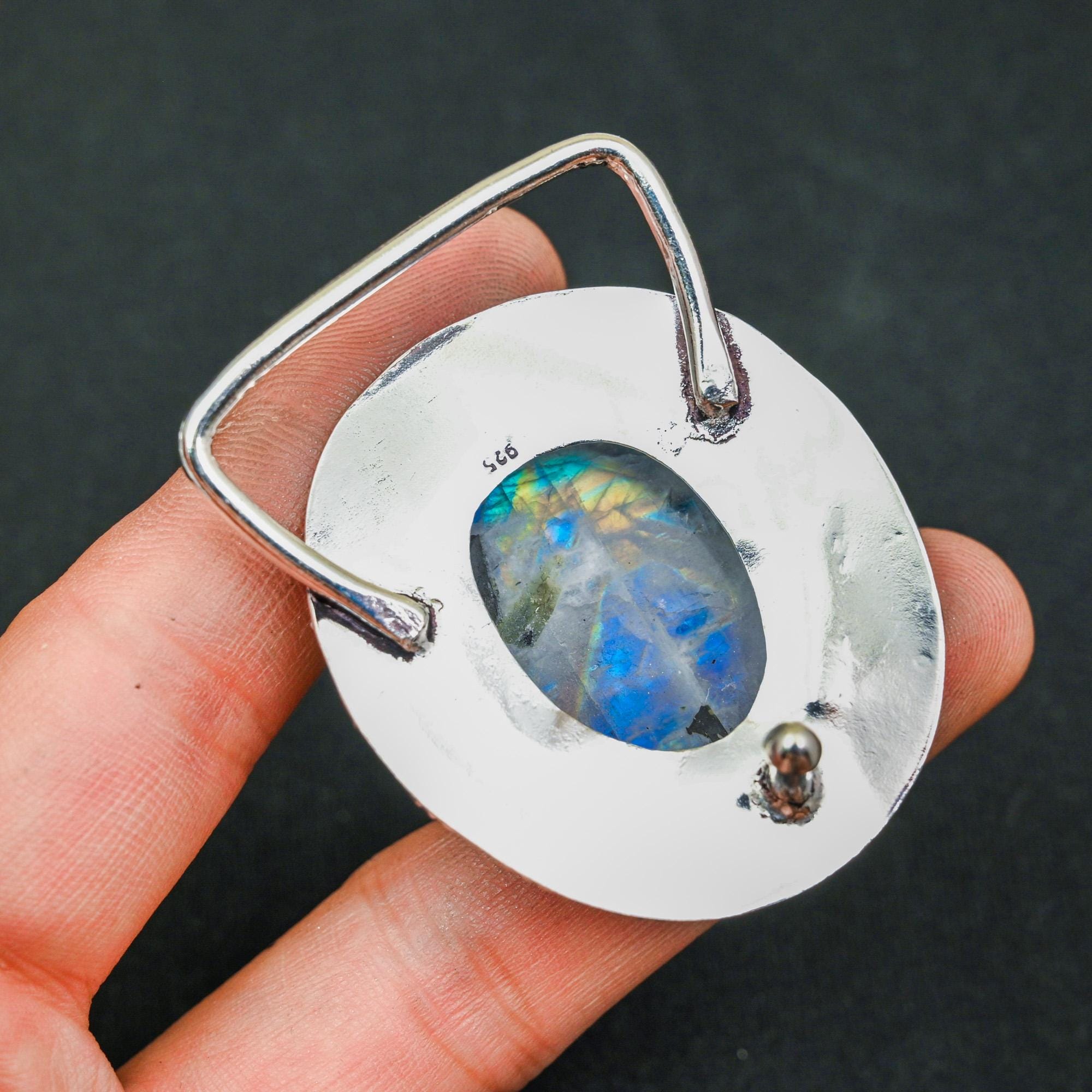 Moonstone Belt Buckle, 925 Sterling Silver Belt Buckle