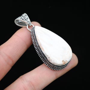 Scolecite Silver Pendant 925 Sterling Silver Pendant Superb Gemstone Pendant Scolecite Handmade Pendant Vintage Pendant Jewelry Gift For Her