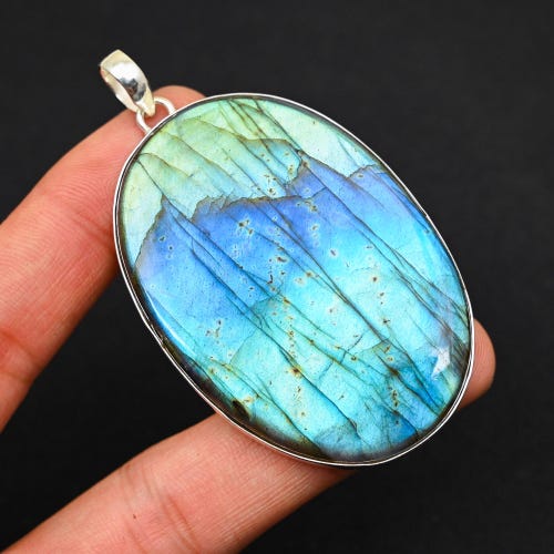 Labradorite Belt Buckle Silver Genuine Labradorite 925  display picture 2