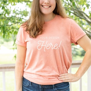 Bella Canvas 3001 Mockup, Bella Canvas Heather Prism Sunset Shirt, Tshirt Mockup, Summer Mockup, Model Mockup, Bella Canvas Mockup