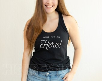 Black Tank Top Mockup, Next Level 1533, Summer Mockup (Digital Download)