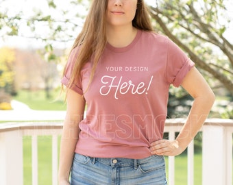 Bella Canvas 3001 Mauve T-Shirt Mockup (Digital Image)