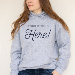 Gildan 18500 Mockup Bundle | Gildan Grey Hoodie Mockup | Gildan Grey Sweatshirt Mockup | Gildan Sweatshirt Mockup | Model Mockup