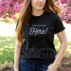 Bella Canvas 3001 Mockup, 3001 Mockup Black, Bella Canvas Mockup, Model Mockup, Black Tshirt Mockup, Black Shirt Mockup