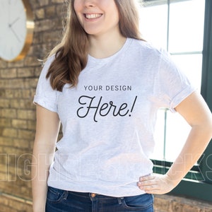 Bella Canvas 3001 Mockup, Ash Grey Bella Canvas Mockup, 3001 Mockup, Grey Shirt Mockup, Ash Grey Mockup, Model Mockup, Bella Canvas Mockup