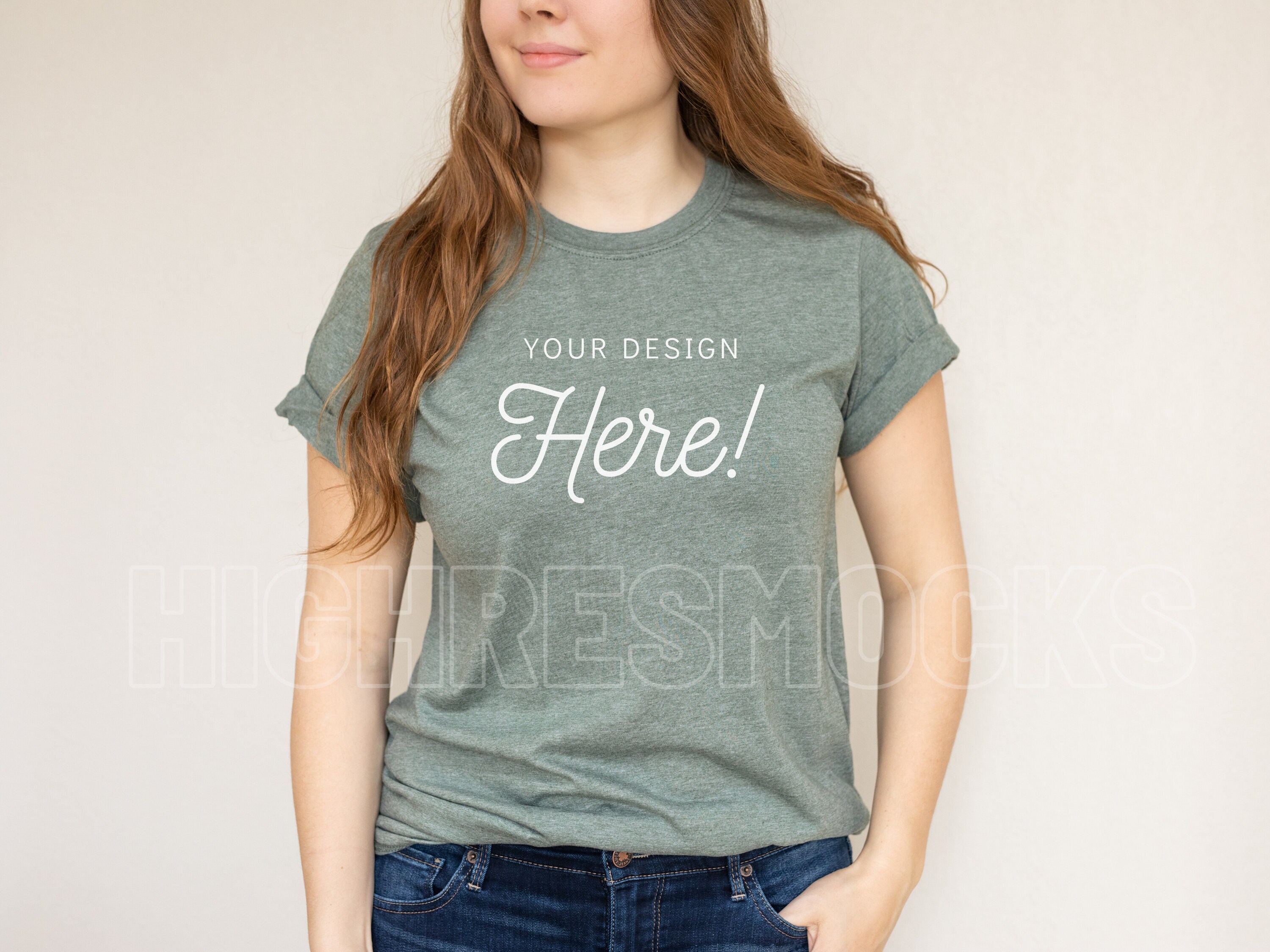 Download Gildan 64000 Mockup Gildan Military Green Mockup Gildan | Etsy