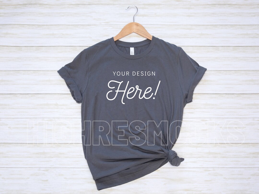 Bella Canvas 3001 Asphalt Mockup | Bella Canvas 3001 Mockup | Bella ...