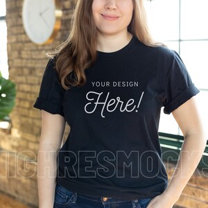 Gildan 64000 Mockup, Black Shirt Mockup, Gildan Black Shirt Mockup, Gildan 64000 Black Shirt, Gildan Mockup, Model Mockup, Tshirt Mockup