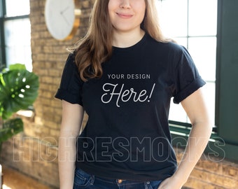 Black Gildan 64000 Shirt Mockup, High-Resolution (Digital Download)