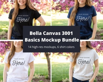 Bella Canvas 3001 Mockup Bundle, Bella Canvas 3001 Mockup, Bella Canvas Shirt, Model Mockup, White Shirt Mockup, Black Shirt Mockup