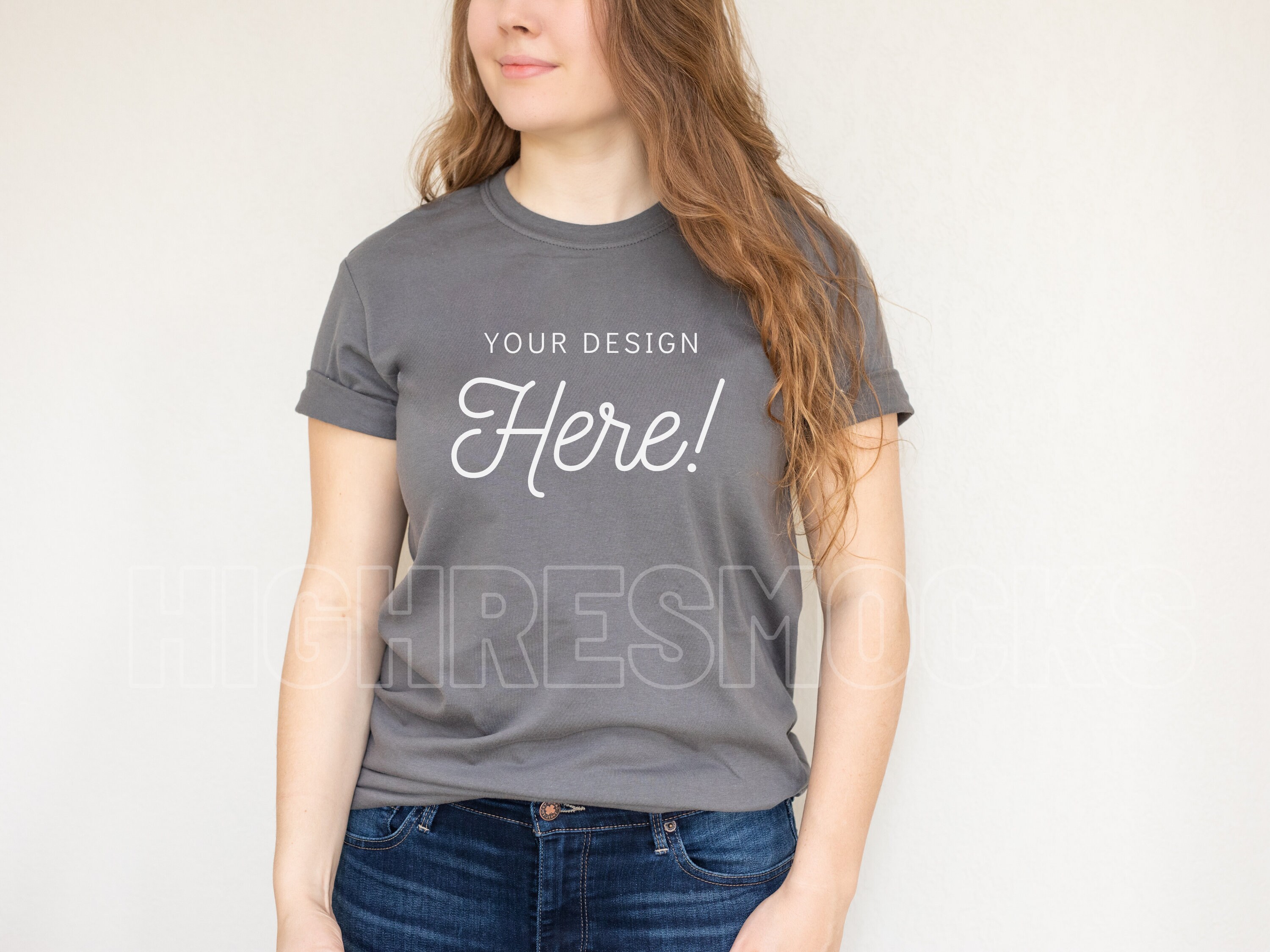 Gildan 64000 Mockup Gildan Charcoal Tshirt Mockup Gildan Softstyle