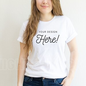 Bella Canvas 3001 Mockup, Bella Canvas White Shirt Mockup, 3001 Mockup White, White Tshirt Mockup, Model Mockup, Bella Canvas Mockup