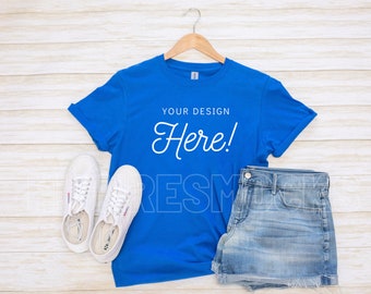 Gildan 64000 Mockup | Gildan Royal Blue Softstyle Tshirt Mockup | Gildan Blue Shirt Mockup | Gildan Tshirt Flatlay | Summer Tshirt Mockup