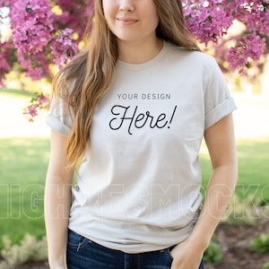 Bella Canvas 3001 Mockup, Silver Shirt Mockup, 3001 Mockup, Bella Canvas Mockup, Model Mockup, Silver Tshirt Mockup