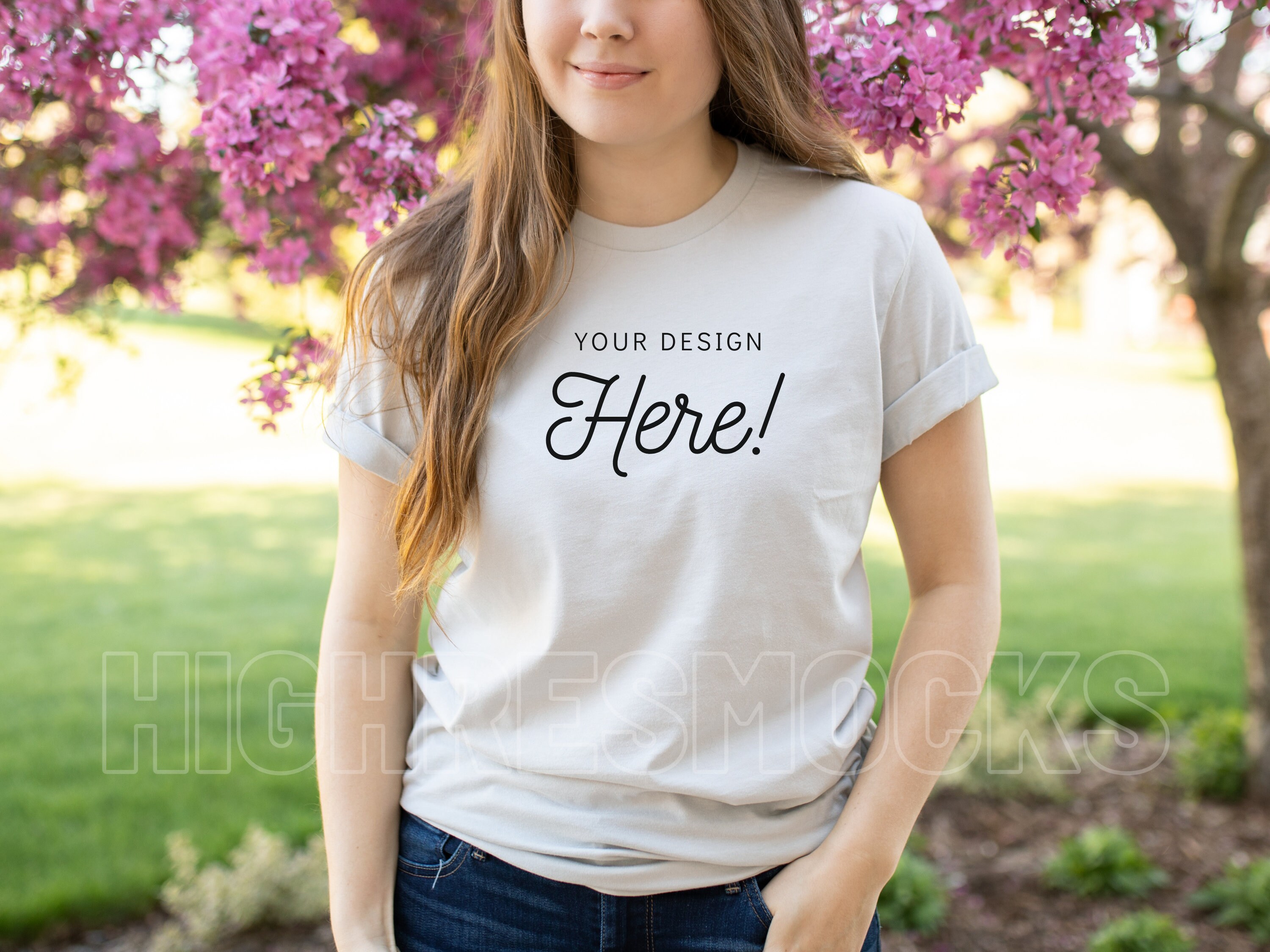 Bella Canvas 3001 Mockup Silver Shirt 