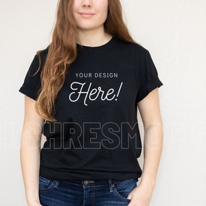 Gildan 64000 Mockup, Gildan Black Tshirt Mockup, Black Tshirt Mockup, Black Shirt Mockup, Model Mockup, Gildan 64000, Tshirt Mockup