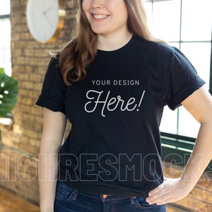 Gildan 64000 Mockup, Black Shirt Mockup, Gildan Black Shirt Mockup, Black 64000 Mockup, Gildan Tshirt Mockup, Shirt Mockup, Model Mockup