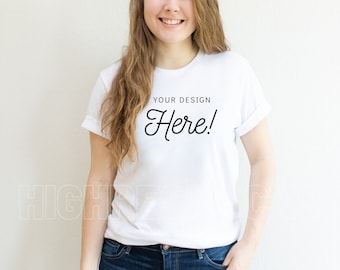 Bella Canvas 3001 Weiß T-Shirt Mockup (Digitaler Download)