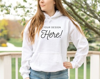 Gildan 18500 Mockup Bundle | Gildan Hoodie Mockup Bundle | Gildan White Hoodie Mockup | Gildan Black Sweatshirt Mockup | Model Mockup