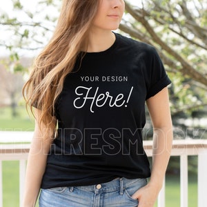 Gildan 64000 Tshirt Mockup, Gildan 64000 Mockup,  Black Shirt Mockup, Model Mockup, Tshirt Mockup, Mockup Tshirt, Black Tshirt Mockup
